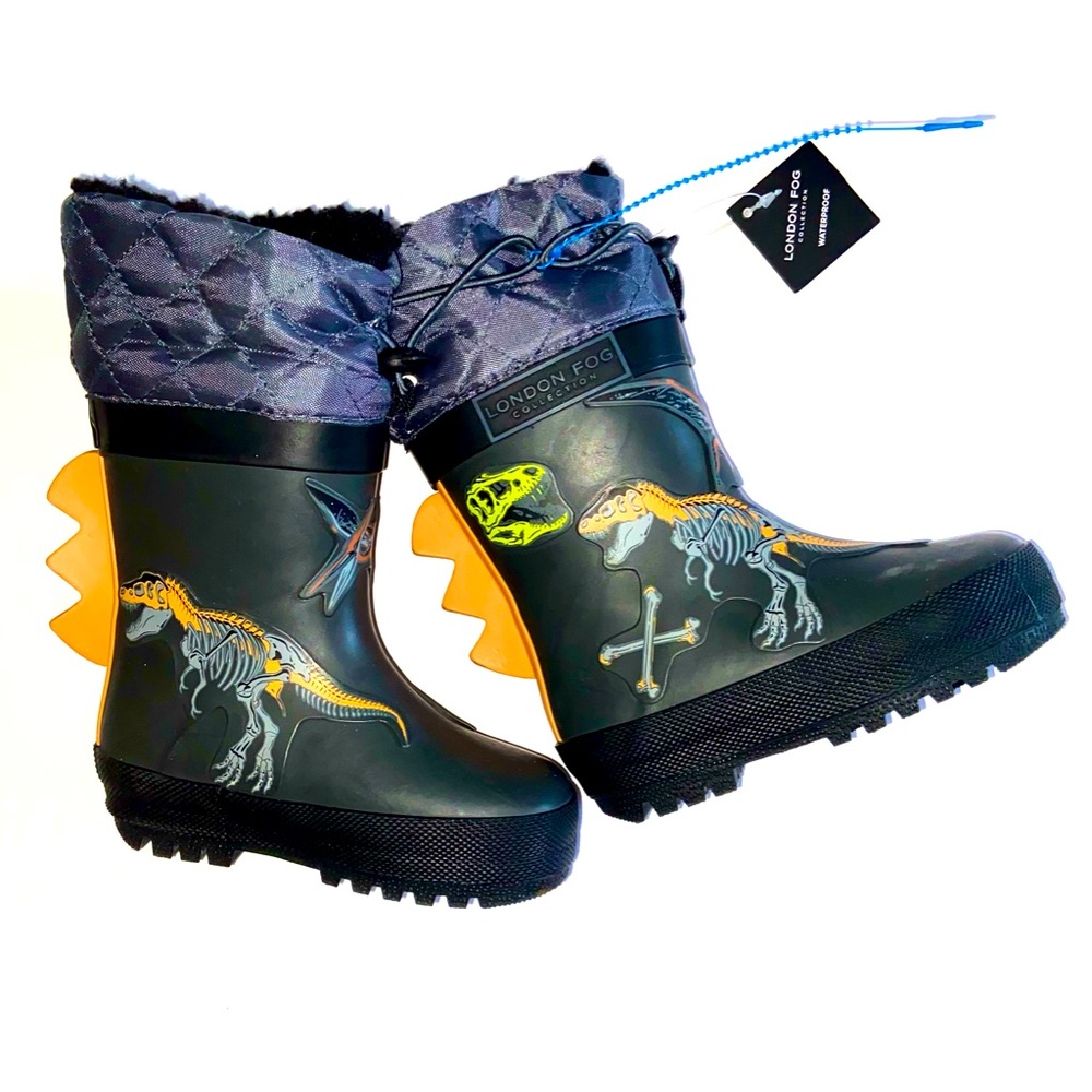 Toddler LONDON FOG Toby Waterproof Snow Boots Kids Rain Sherpa Lined Size: 5